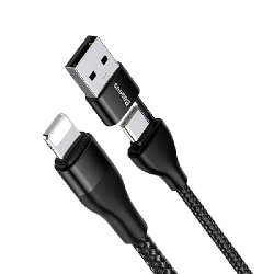 Prepojovací Kábel Lightning/ USB-C 2v1