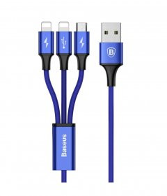 USB kábel 3v1 - modrý